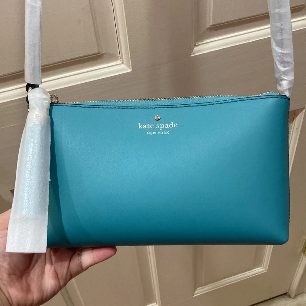 NWT Kate Spade Amy Ivy Street Tassel Stone Blue Crossbody Purse Bag - Picture 2 of 15